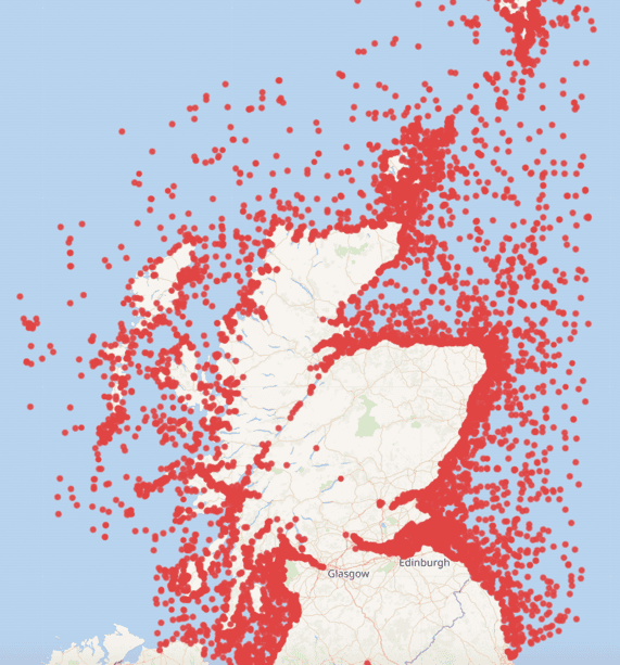 Map of shipwrecks after upload to Wikidata